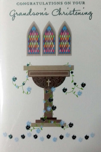 Picture of CONGRATULATIONS GRANDSON CHRISTENING CARD